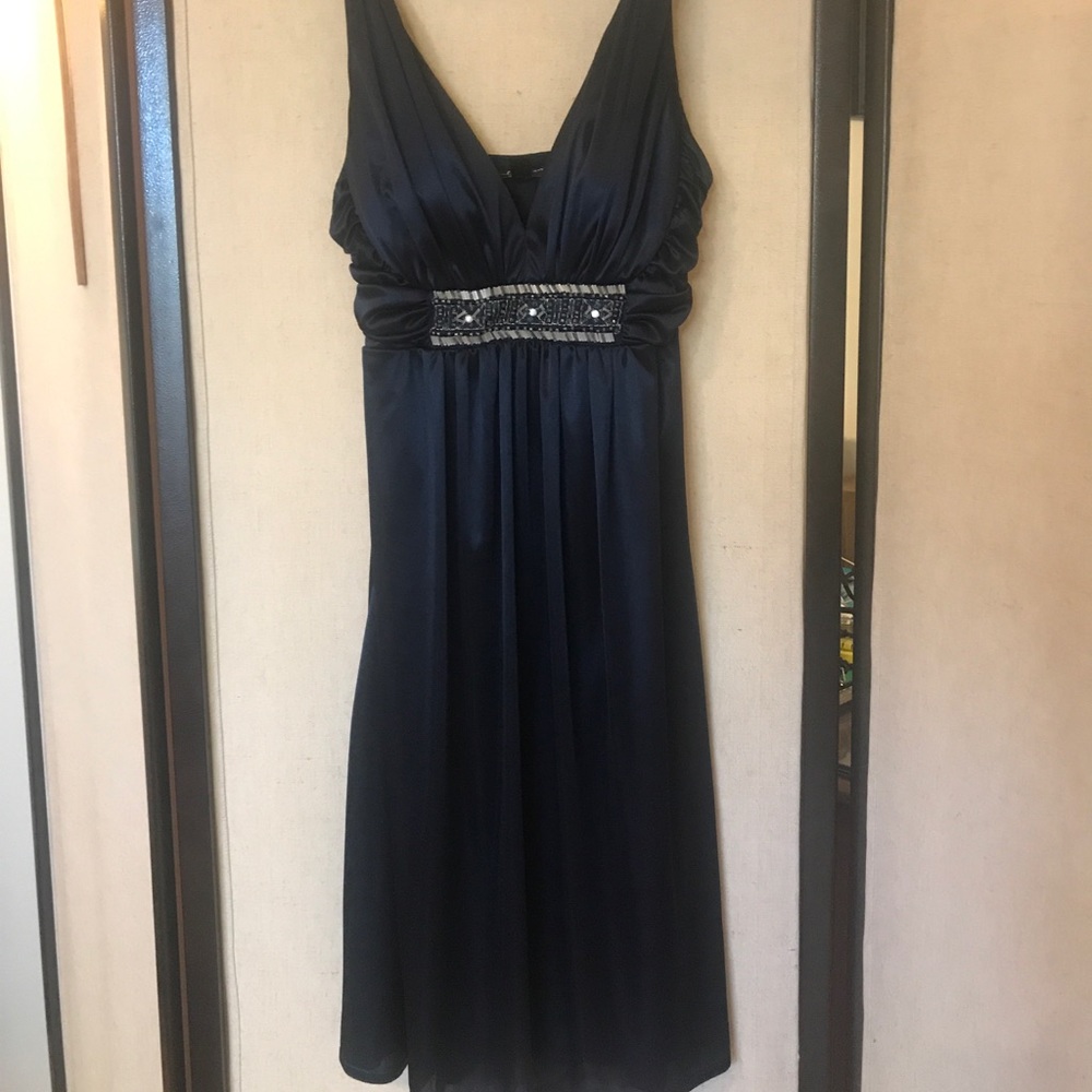 City Triangles Blue Satin Party Dress